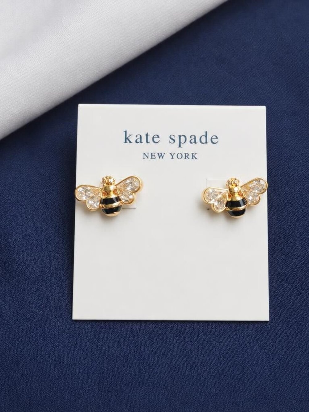 Kate Spade all abuzz stone bee stud earrings - Gold black